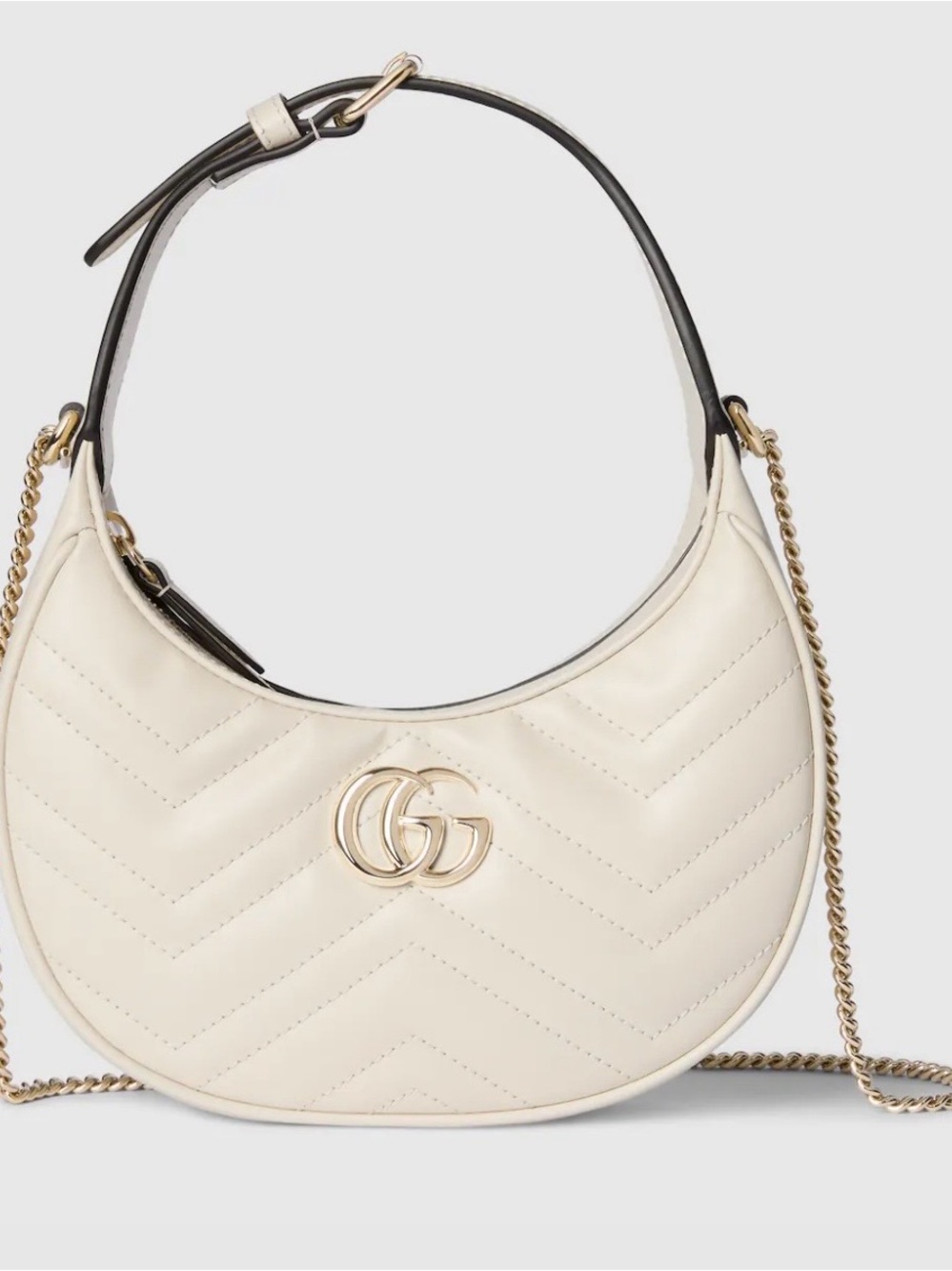 Gucci White Quilted GG Shoulder Bag with Gold Hardware - Picture 2 of 16